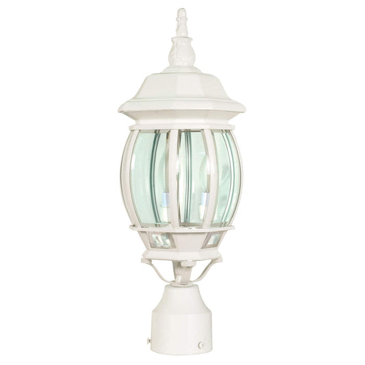 Ciata Outdoor Post Lights, Outdoor Lamp Post Light Pole Post Lantern Lamp Post Outdoor Lighting, Clear Glass, White Finish. Voltage: 120, Wattage: 60