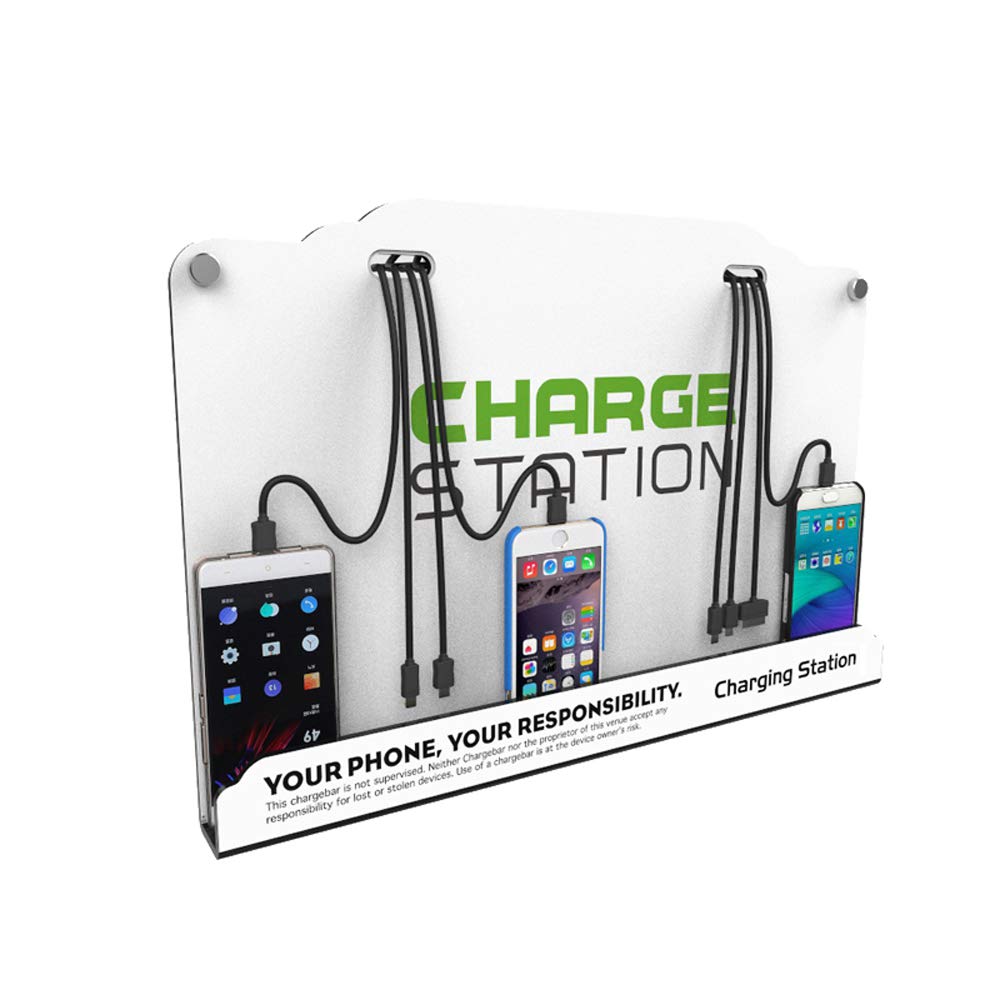 VIPATEY Wall Mounted Cell Phone Charging Station High Speed Cables with 8 Ports Applicable Airport Hospitals Banks Hotel Shopping Malls and Public