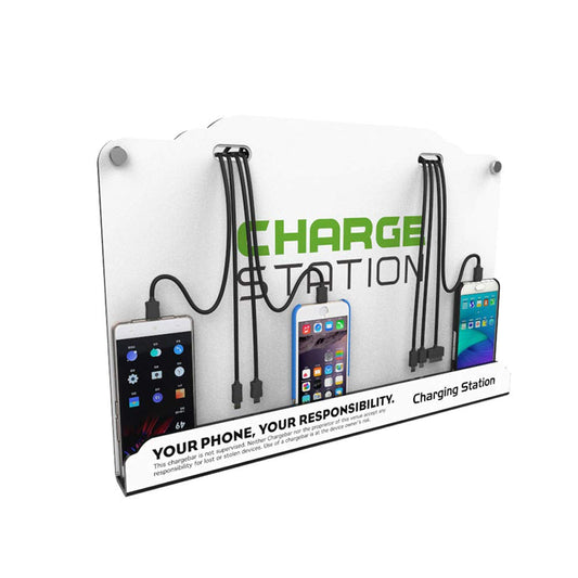 VIPATEY Wall Mounted Cell Phone Charging Station High Speed Cables with 8 Ports Applicable Airport Hospitals Banks Hotel Shopping Malls and Public