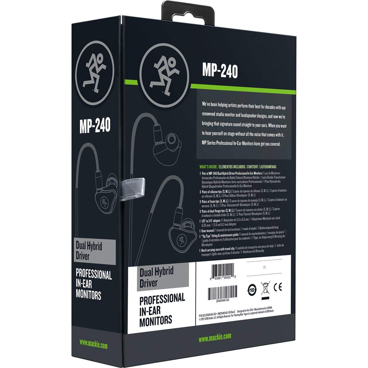 Mackie MP Series In-Ear Headphones & Monitors with Dual Hybrid Drivers (MP-240)