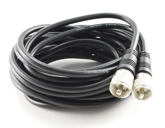 CablesOnline, 20ft RG8x Coax UHF (PL259) Male/Male 50 Ohm Antenna Cable, R-U020