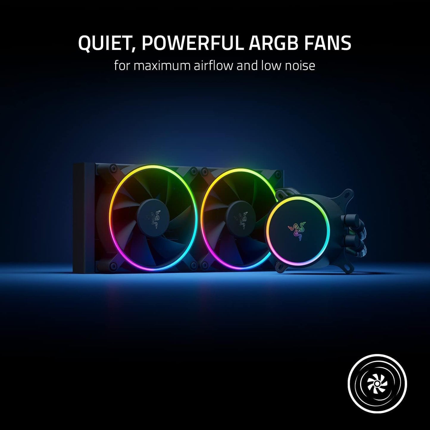 Razer Hanbo Chroma RGB All in One Liquid Cooler aRGB Pump Cap: AIO Design - Quiet, Powerful aRGB Fans - PWM Fan Controller Support - Intel LGA 115X