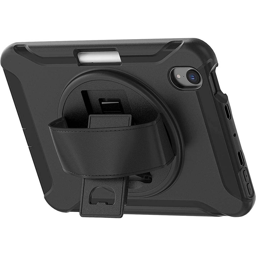 Sahara - Protection Hand Strap Series Case for iPad mini (A17 Pro) and iPad mini (6th Generation 2021), Black, (TB00054)