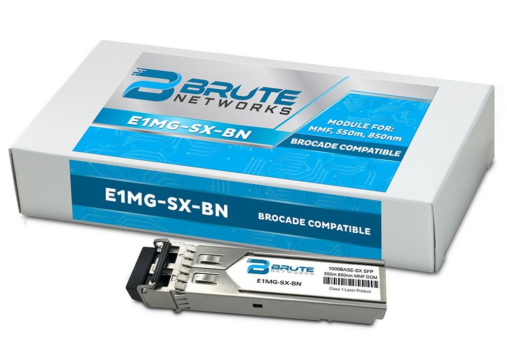 Brute Networks E1MG-SX-BN - 1000BASE-SX 550m MMF 850nm SFP Transceiver (Compatible with OEM PN# E1MG-SX)