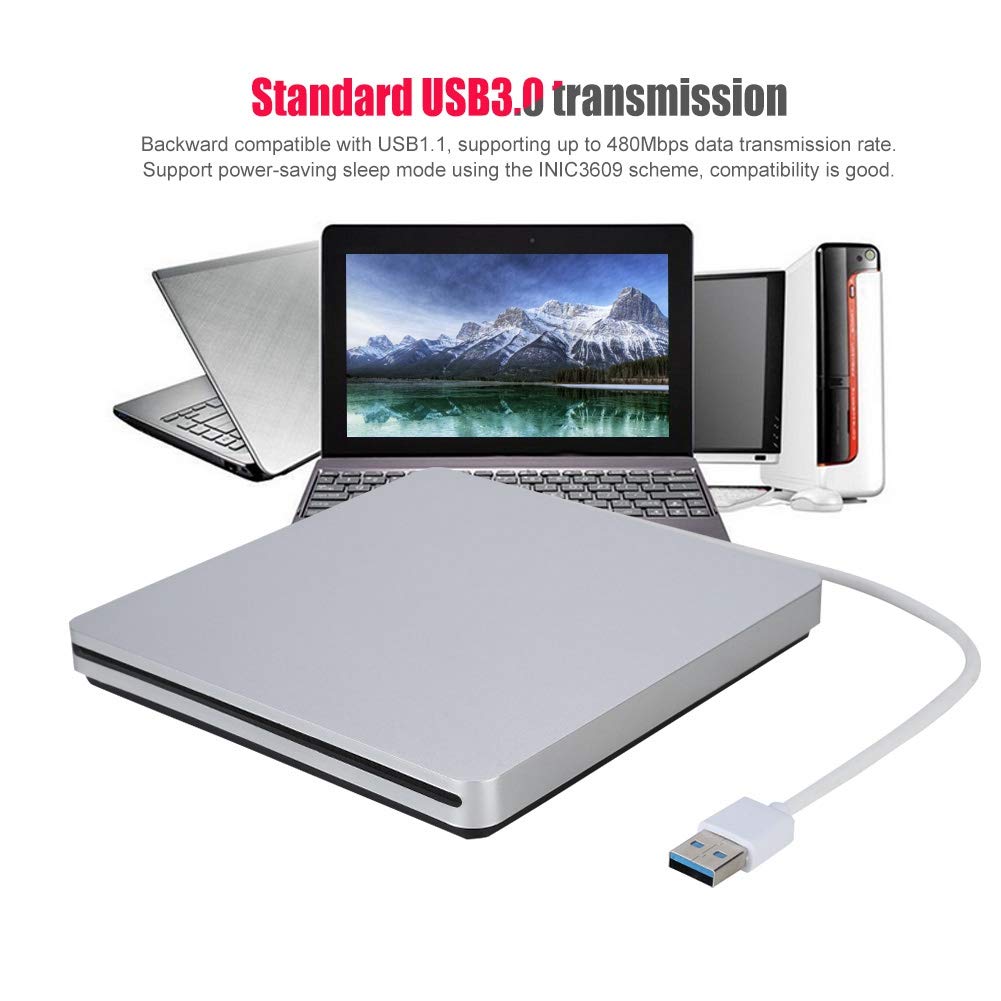 Wendry USB Ultra Slim External DVD Drive USB 3.0 Data External Slot-Load DVD CD Driver Compatible for System/System