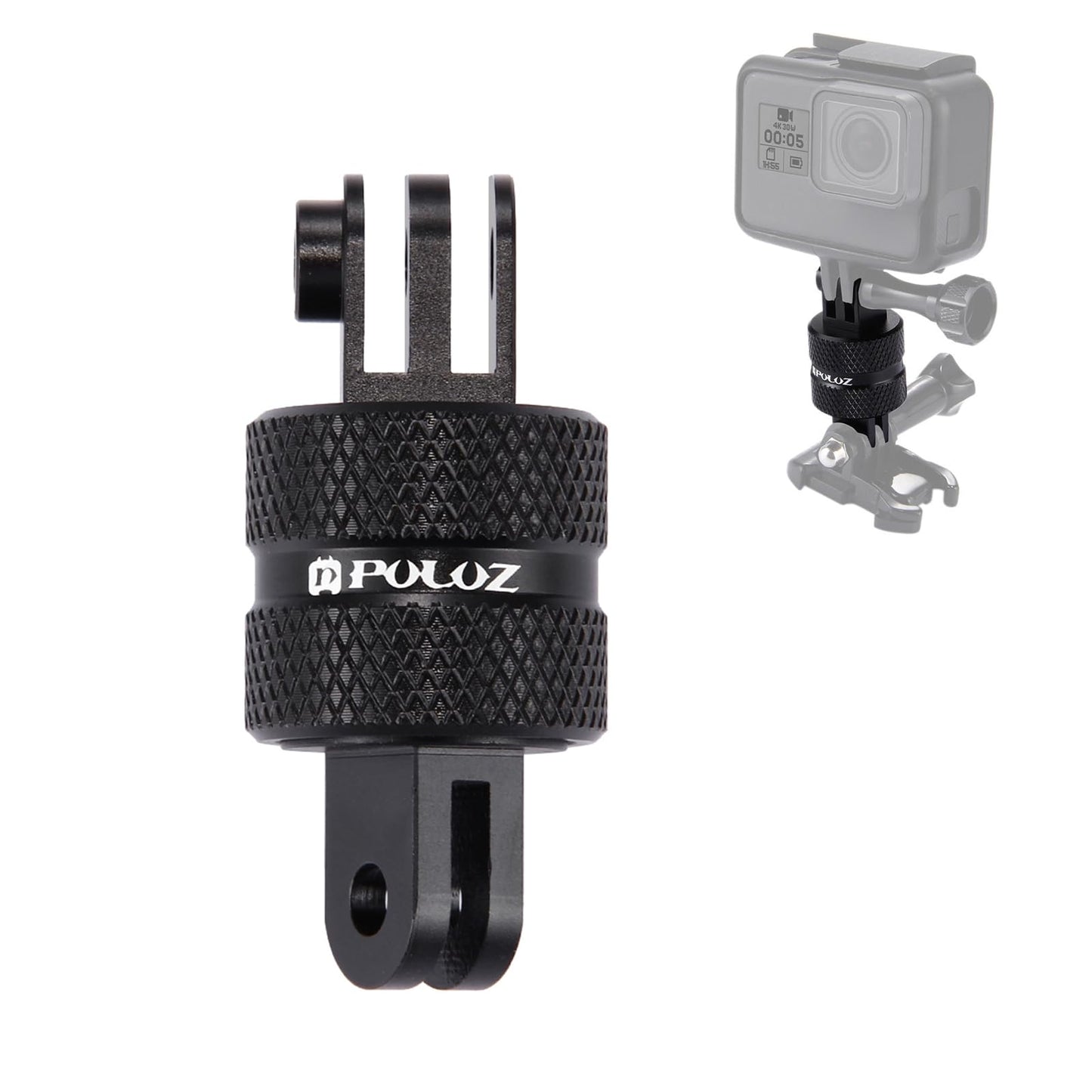 PULUZ 360 Degree Rotation Camera Mount, Metal Swivel Pivot Extension Arm Tripod Mount Adapter Compatible with GoPro 13/12 Black,Hero10/ 9/8/ 7/6/ 5