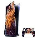 MightySkins Carbon Fiber Gaming Skin for PS5 / Playstation 5 Bundle - Swirl Galaxy | Durable Textured Carbon Fiber Finish | Easy to Apply and Change
