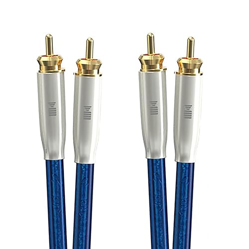 KAIBOER Dual RCA Audio Cable Silver-Plated Single-Crystal Copper (OCC Process) 2RCA M/M Stereo HiFi Sound Signal Noise Prevention Shielded Premium RCA