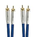 KAIBOER Dual RCA Audio Cable Silver-Plated Single-Crystal Copper (OCC Process) 2RCA M/M Stereo HiFi Sound Signal Noise Prevention Shielded Premium RCA