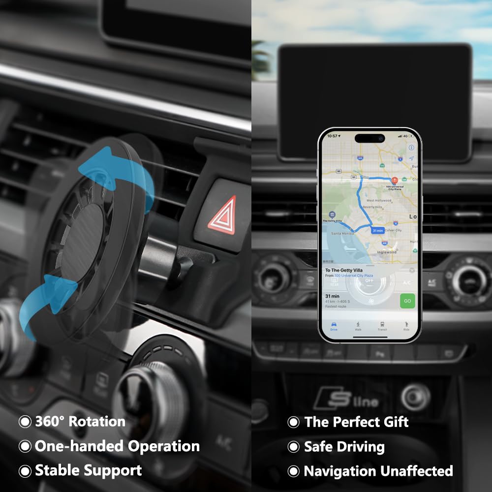 Zchan Car Phone Holder Mount for Audi A4/S4/A5/S5/RS4/RS5 2017-2025 Car Accessories Car Mount 360°Rotation for Car Phone Holder Magnetic Hands Free
