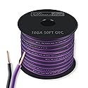 Sinus Live 16AWG OFC(Oxygen Free Copper) Speaker Wire Great use for Home Theater Speakers and Car Speakers, Purple and Black (50FT OFC)