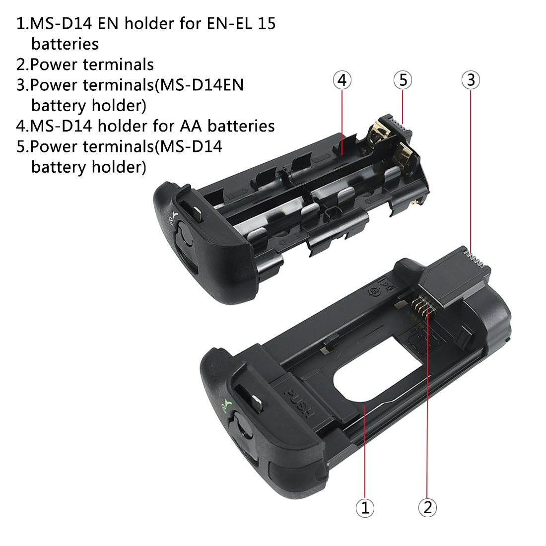 DSTE Pro IR Remote MB-D14 Vertical Battery Grip and 2pcs EN-EL15 Battery Compatible with Nikon D610 D600 SLR Digital Camera