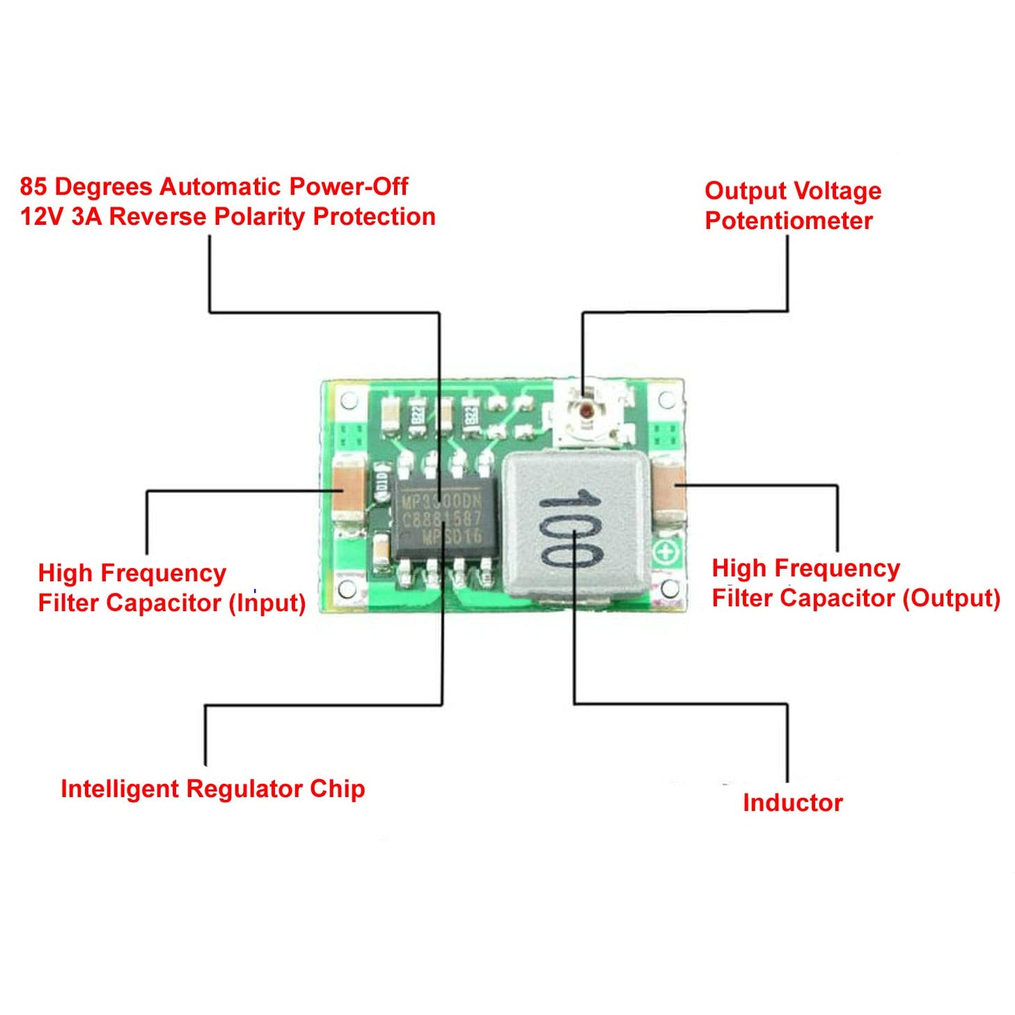 Mini360 3A DC-DC Voltage Step Down Power Converter Buck Module for RC Airplanes Drones 2Pcs