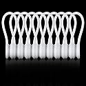 Kanemc White Magnetic Cable Ties 10-Pack, Silicone Cord Twist Ties Magnet Strap For Charging Wire Organizer, Earphone Cords Wrap, Fridge Magnets