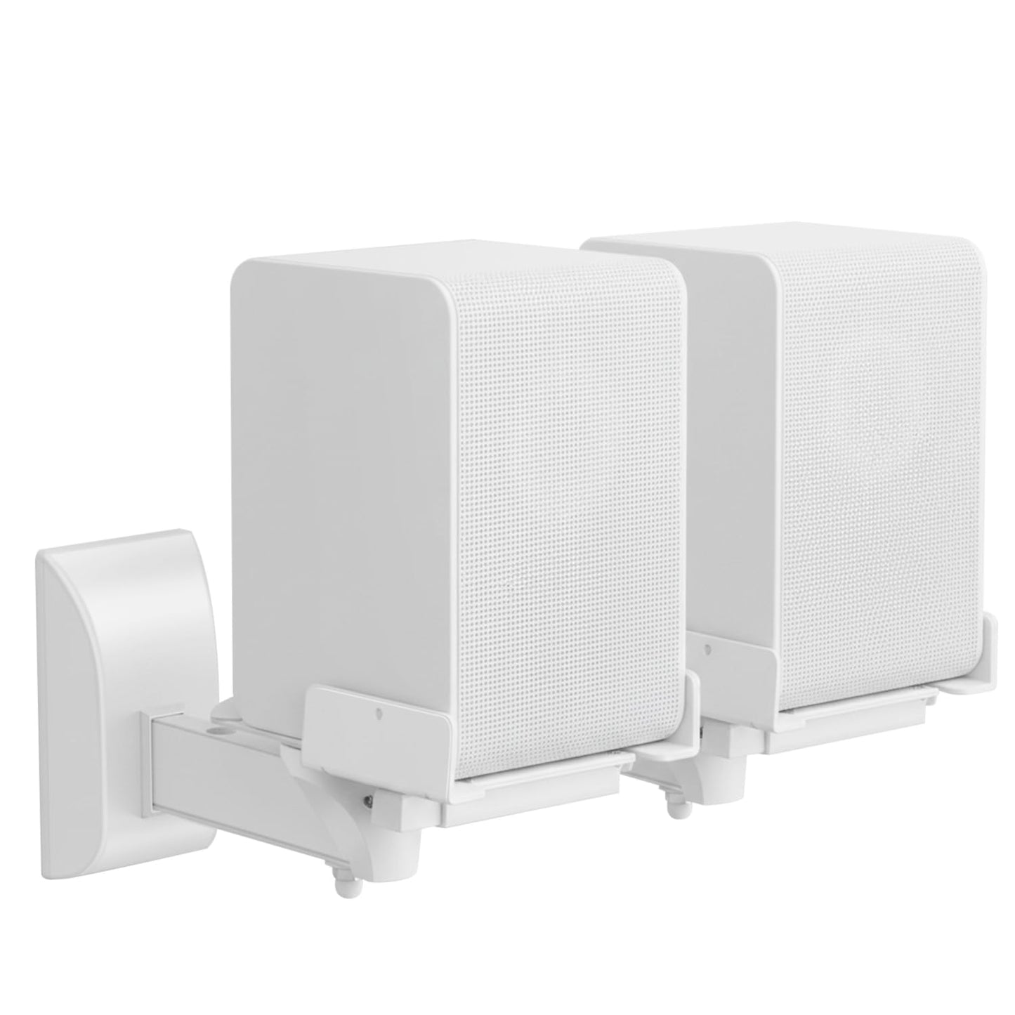 TNP Speaker Wall Mounts - Dual Side Clamping Bookshelf Mounting Bracket for Large Surround Sound Speaker with Adjustable Swivel & Tilt Angle for Home