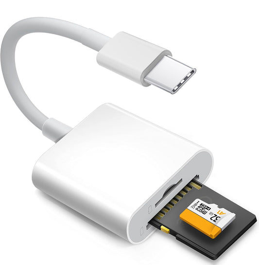 Apple USB-C SD Card Reader for iPhone 15 16 17 Series, MFi Certified Type C SD and MicroSD Memory Card Adapter High-Speed for MacBook Pro/Air, iMac