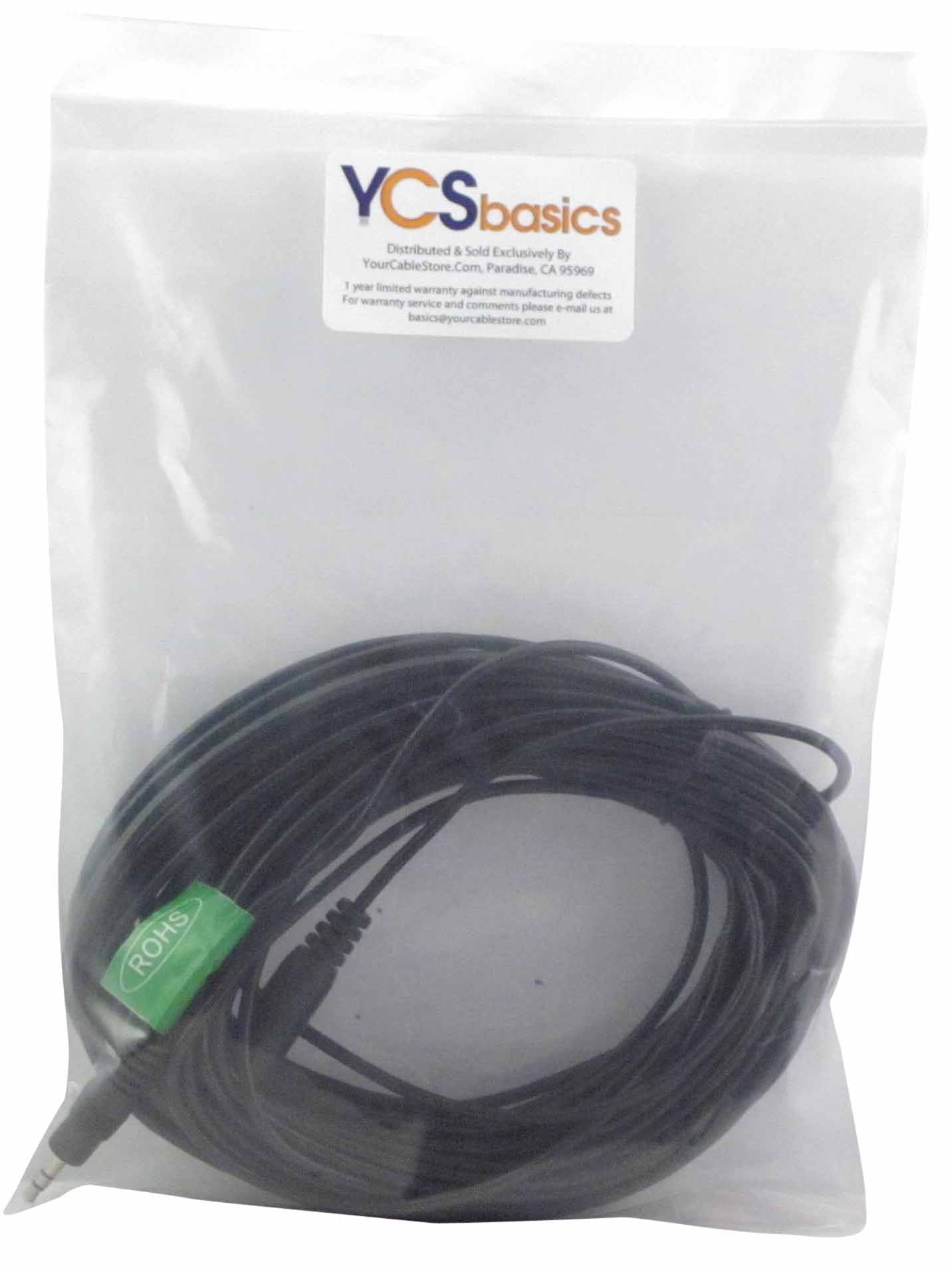 YCS basics 50 Foot 3.5mm Stereo Headphone/AUX Extension Cable Male/Female