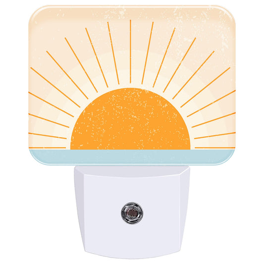 AKKAVNIA Night Light Abstract Sun Rise Plug-in Wall LED Night Lamp with Dusk-to-Dawn Smart Sensor Lamp for Adult Bedroom Living Room Hallway Kitchen