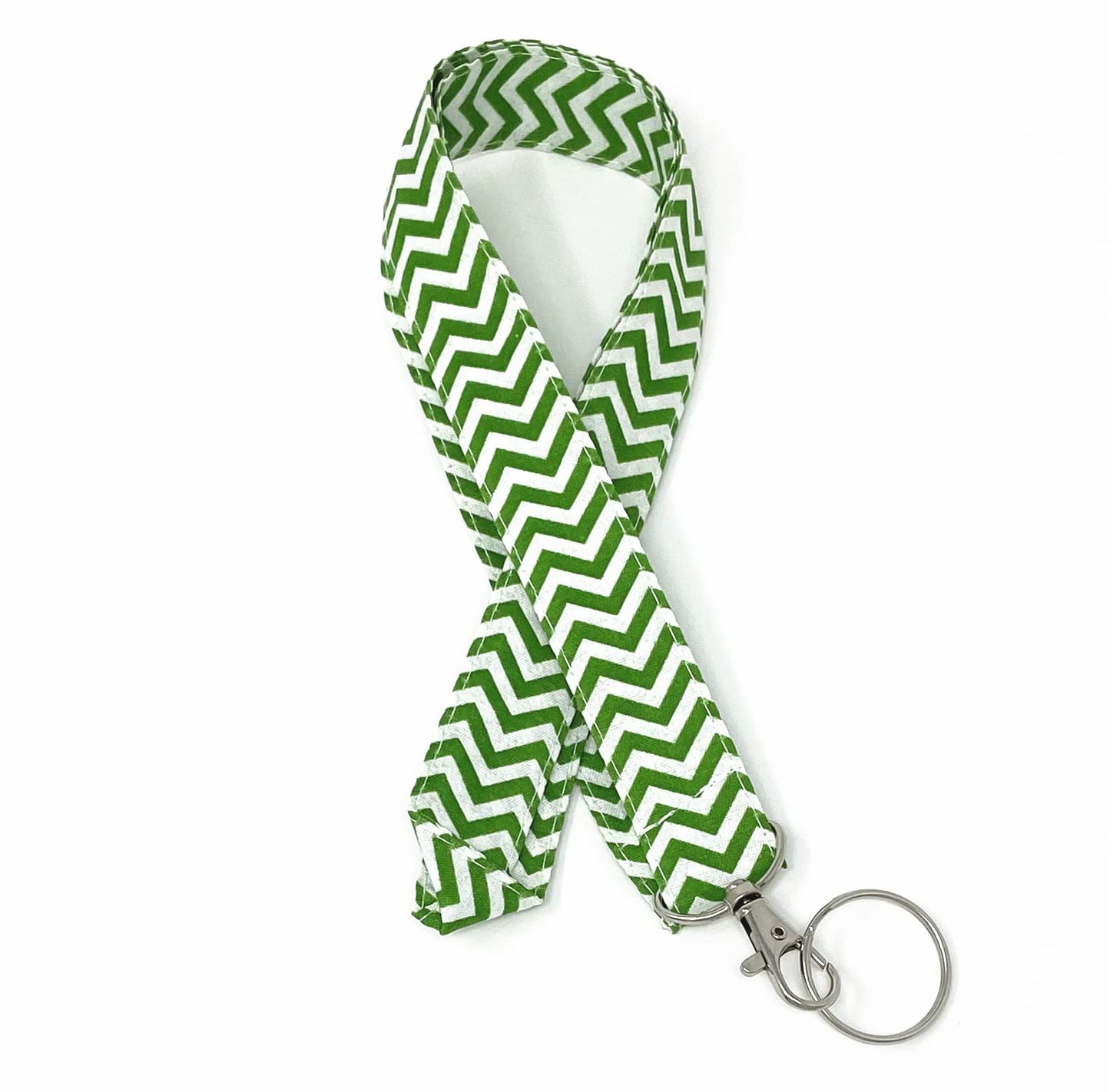 Doliphine Wave Fabric Neck Chevron LANYARDs Keychain for Key/ID/Cell Phone Holder (Green)