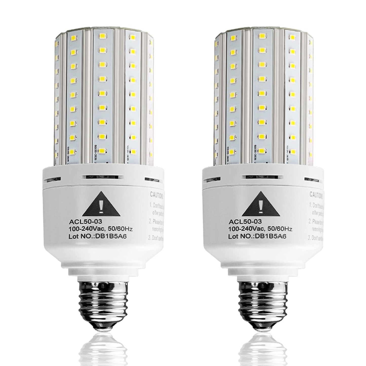 ZP 2-Pack Led Light Bulb 400W Equivalent 6250 Lumen 5000k Cool Daylight White E26/E27 Medium Base 50W Led Corn Light for Outdoor Indoor Lamp Area