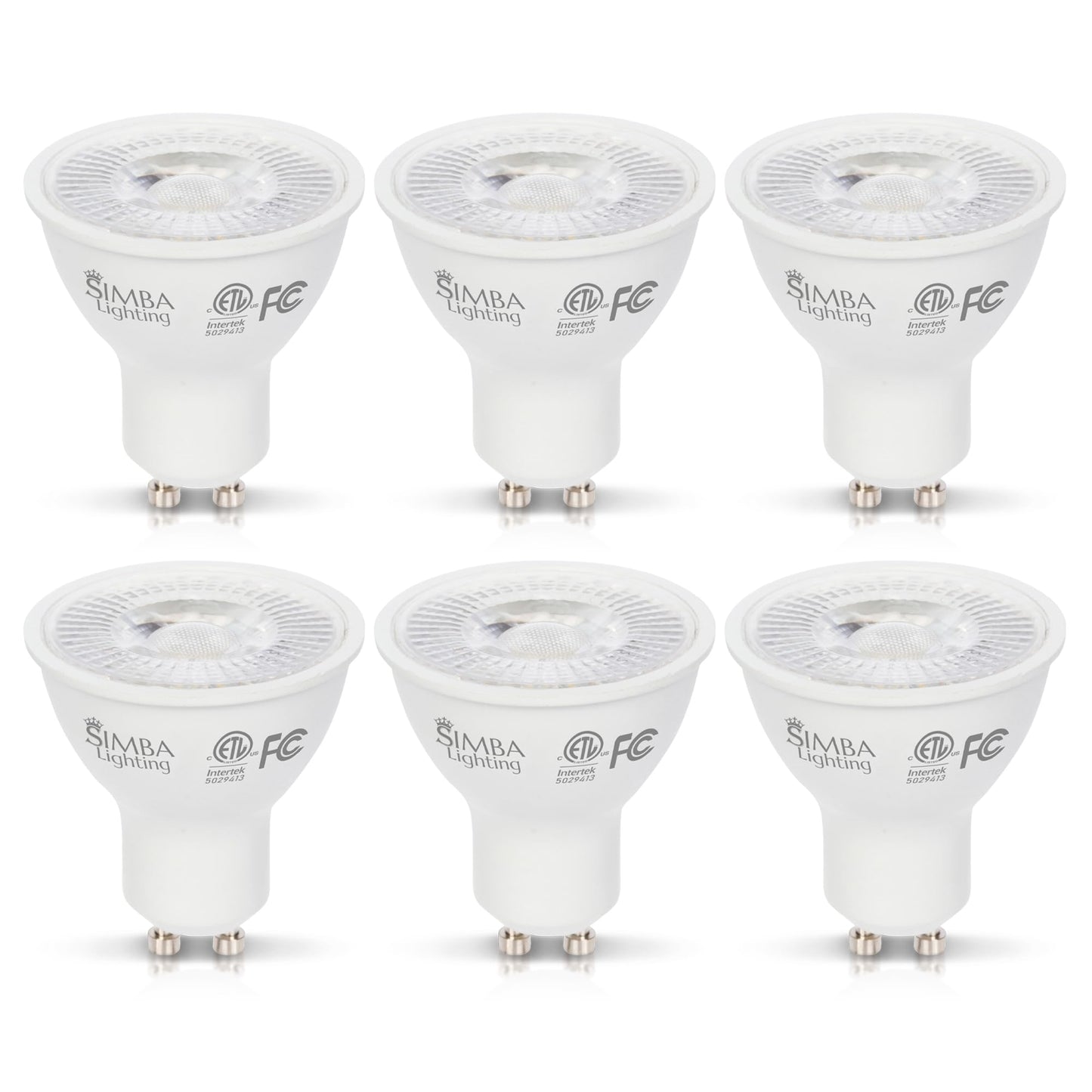 Simba Lighting LED GU10 5W ETL Listed Twist-N-Lock Bipin Base 5000K, 6 Pack