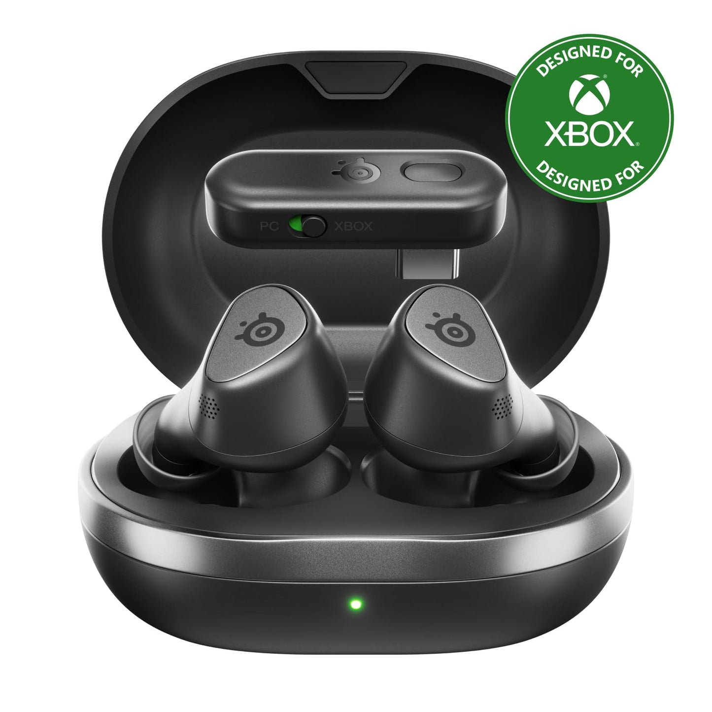 SteelSeries Arctis GameBuds for Xbox/PC/PS5/Switch/Mobile - Quick-Switch 2.4GHz+Bluetooth 5.3 - Active Noise Cancelling - Mobile App - Water Resistant