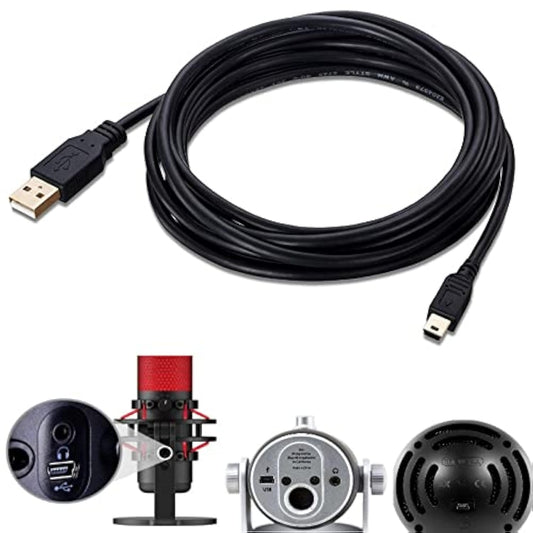 ienza 10-Ft Long PC Mac Computer USB Cable Cord Wire for HyperX Quadcast, Blue Yeti USB Mic Blackout & Snowball iCE (Please See Pictures & Read