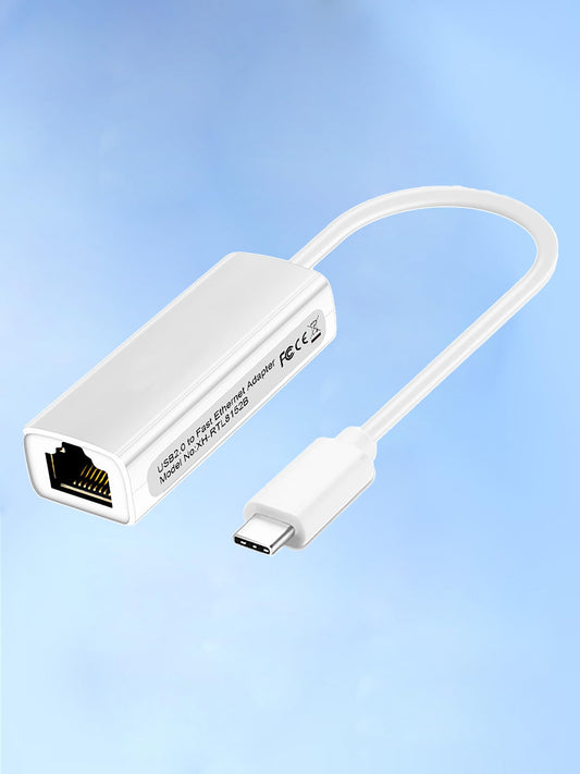 USB C to Ethernet Adapter, Type-C to RJ45 LAN Port, Aluminum Portable, 100Mbps Wired Internet, Plug & Play for MacBook Pad Pro/Air 2018+, XPS
