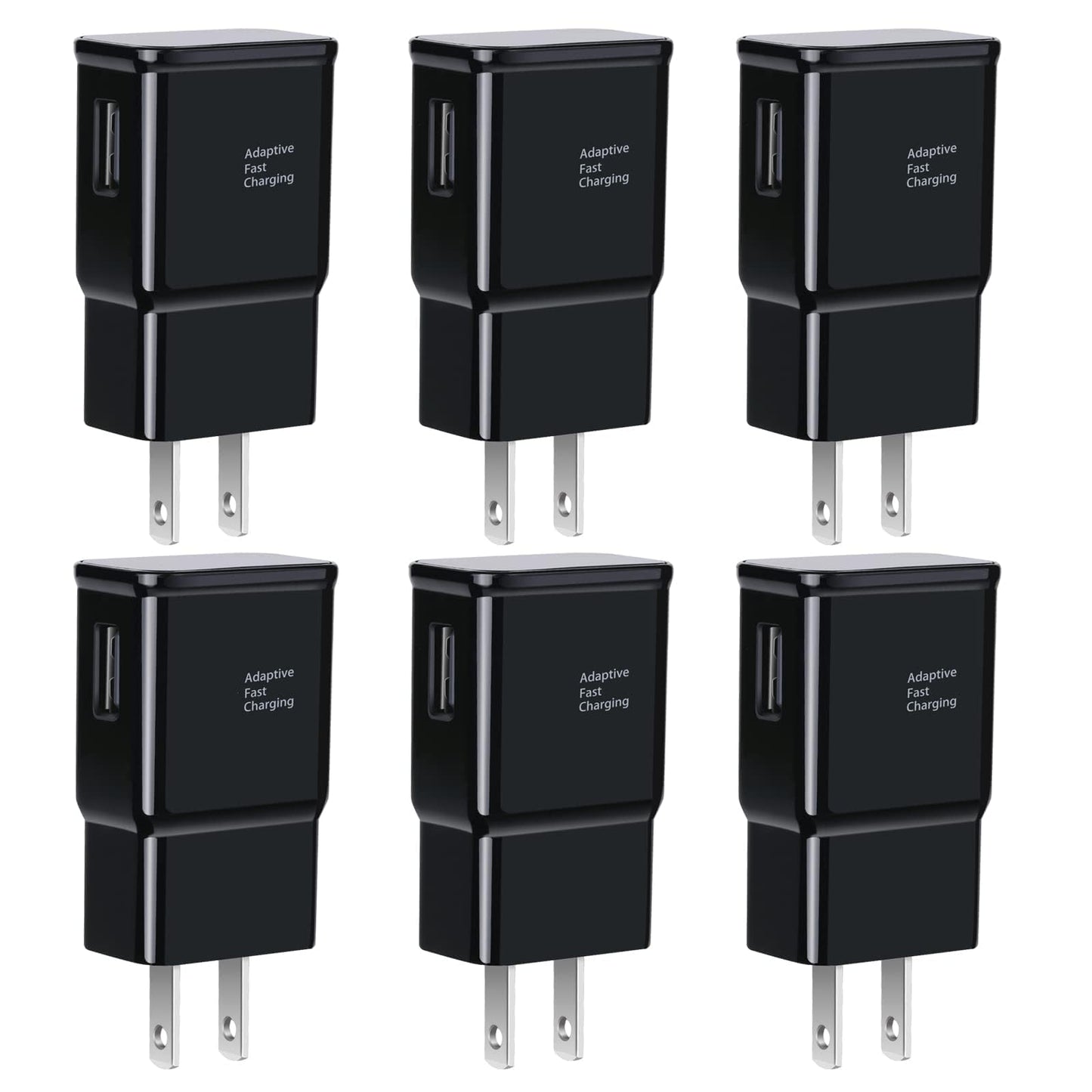6-Pack USB Charger Fast Charging Block, Android Phone Rapid USB Wall Charger Compatible with Samsung Galaxy S21/S20/S10/S10e/S10 Plus/S9/S9 Plus/S8/S8