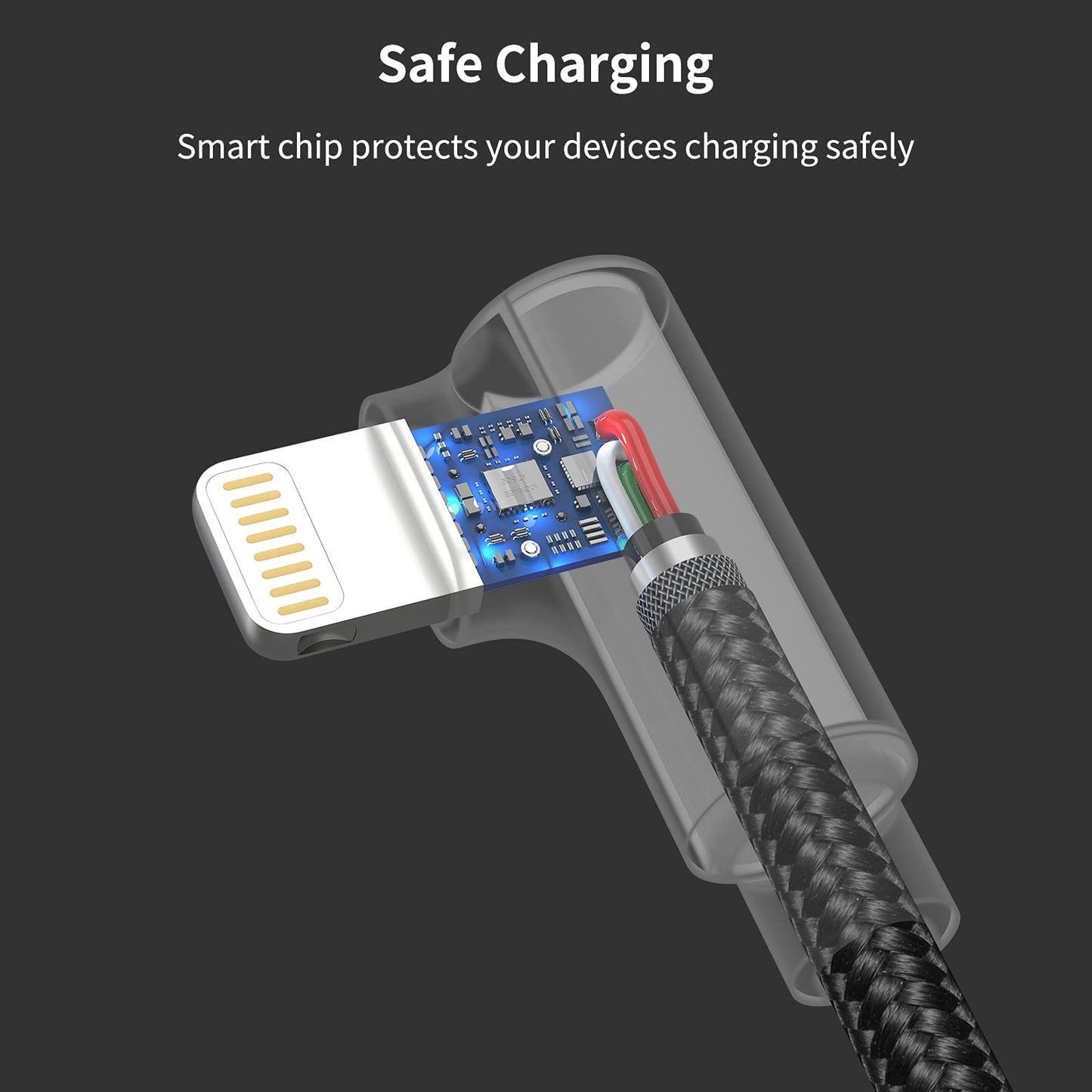 1ft Right Angle Lightning Cable Short, 3 Pack Braided Fast Charging USB to iPhone Charger Cord 90 Degree Compatible with Apple iPhone 13 12 11 Pro…