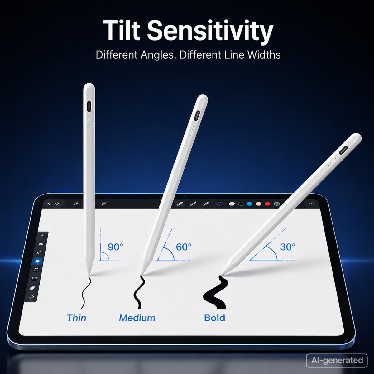 Stylus Pen for iPad (2018-2026) - 10 Min Fast Charge, Auto Sleep, Tilt Sensitivity, Palm Rejection, Active Pencil for iPad 11/10/9/8/7/6th Gen, Pro
