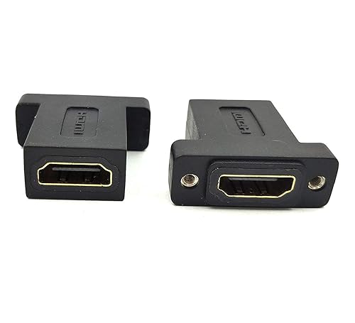 Haokiang HDMI Coupler Adapter, (2-Pack) HDMI Female to Female Insert Keystone Panels Wall Plate Connectors Coupler Adapter (Black HDMI F/F)
