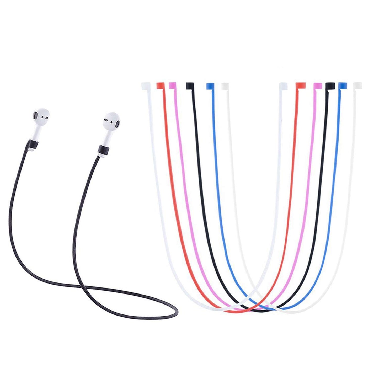 MOTANAR AirPods Straps, Soft Silicone Sport Earphones Anti-Lost Strap, Colorful Wire Cable Connector for Apple Airpods Wireless Bluetooth Earphones