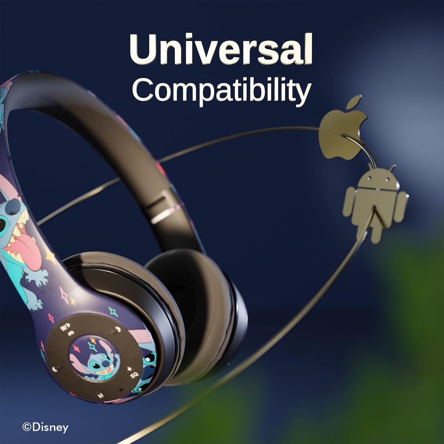 iJoy Disney Lilo & Stitch Lick Bluetooth Over-Ear Headphones, Wireless Foldable Headset with Built-in Microphone for Adults and Kids, Comfortable…