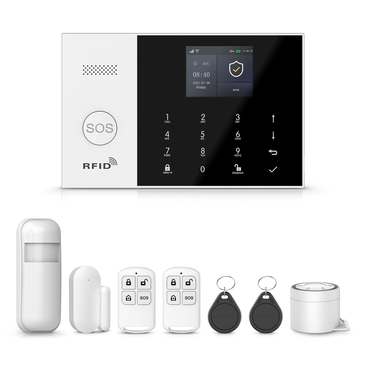 PGST Wireless Alarm System,WIFI/4G Home Security Systems with DIY Expandable Door and Motion Sensor,Tuya APP Instant Alerts,Compatible