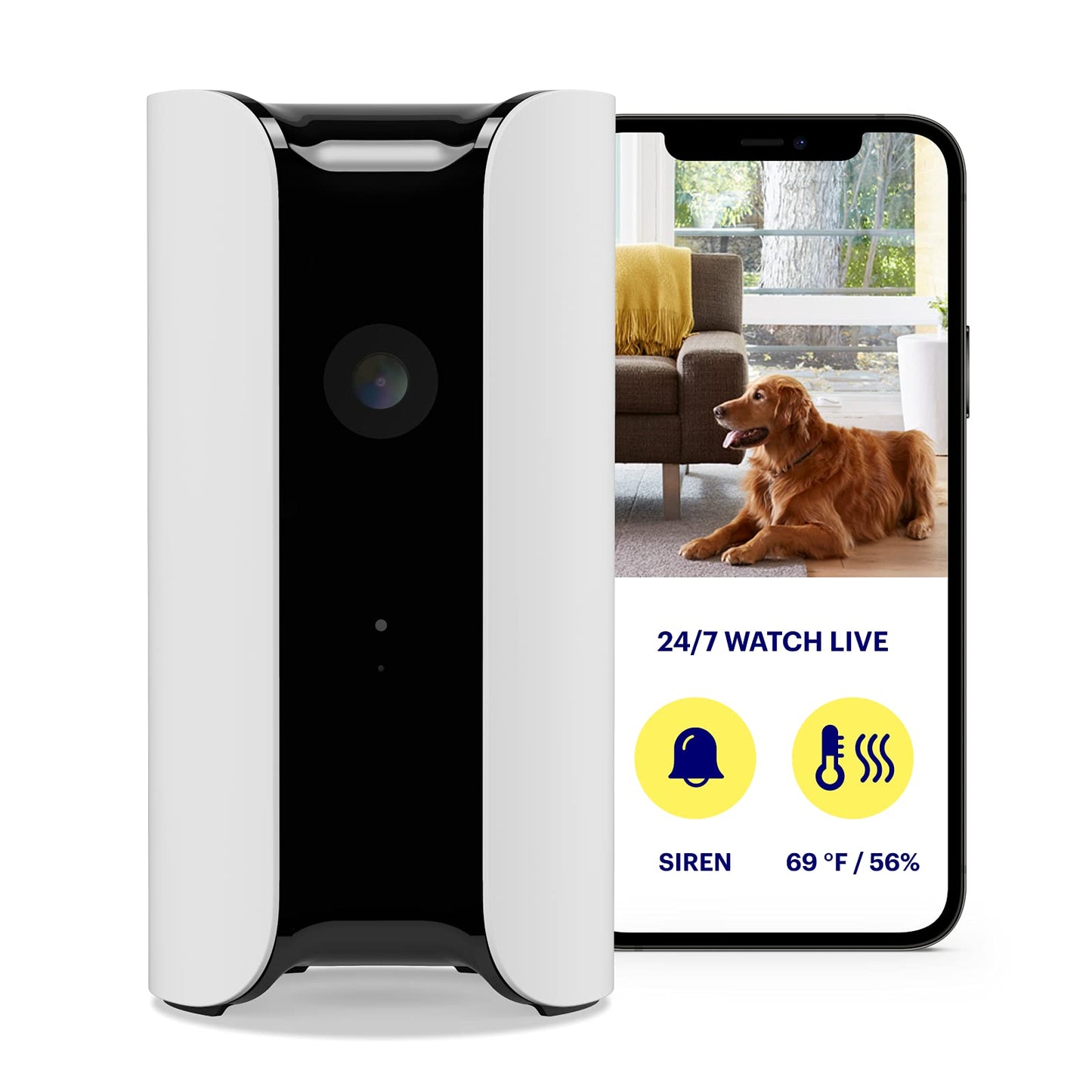 Canary Pro Indoor Home Security Camera 1080p HD WiFi IP | 24/7 Watch Live Video, Siren, Climate Monitor, Motion Alerts, Two-Way Talk, Night Vision