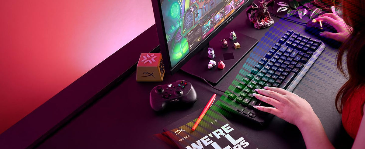 HyperX Eve 1800 - Gaming Keyboard, 1800 Form Factor,10 Zone Customizable RGB Lighting, Built-in Media Buttons, Membrane Switches, - Black