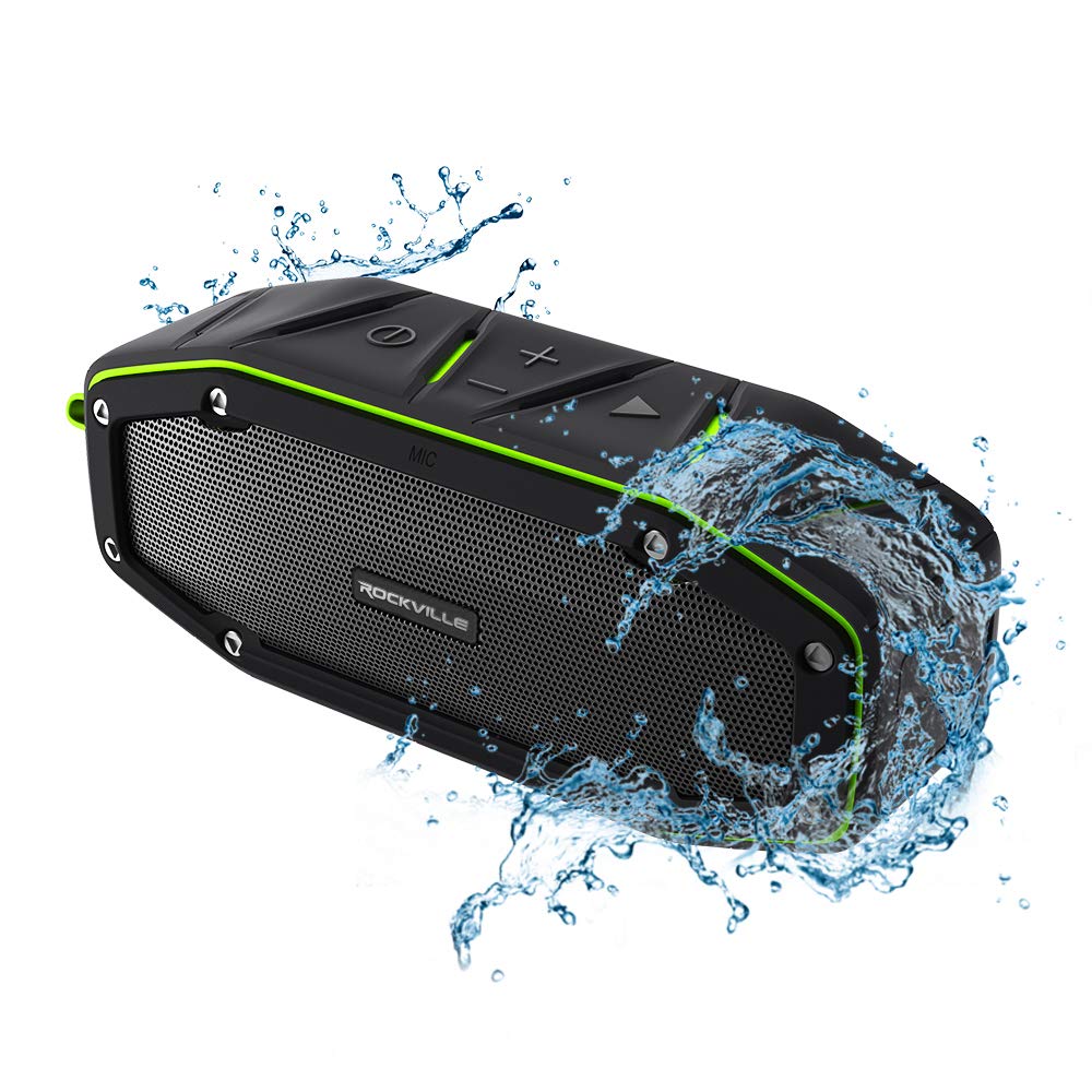 Rockville RPB27 V2 20w Portable Waterproof Bluetooth Speaker with Bumping Bass, TWS Wireless Stereo Linking, 18 Hour Battery, Rugged Design