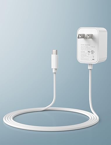 Shinebella 12V AC/DC Power Adapter Plug, 12W/1A USB Type C End Power Supply,Compatible for 8’’,8.5’’,10’’ Wall Fans, 1.8 m/5.92 ft Cable
