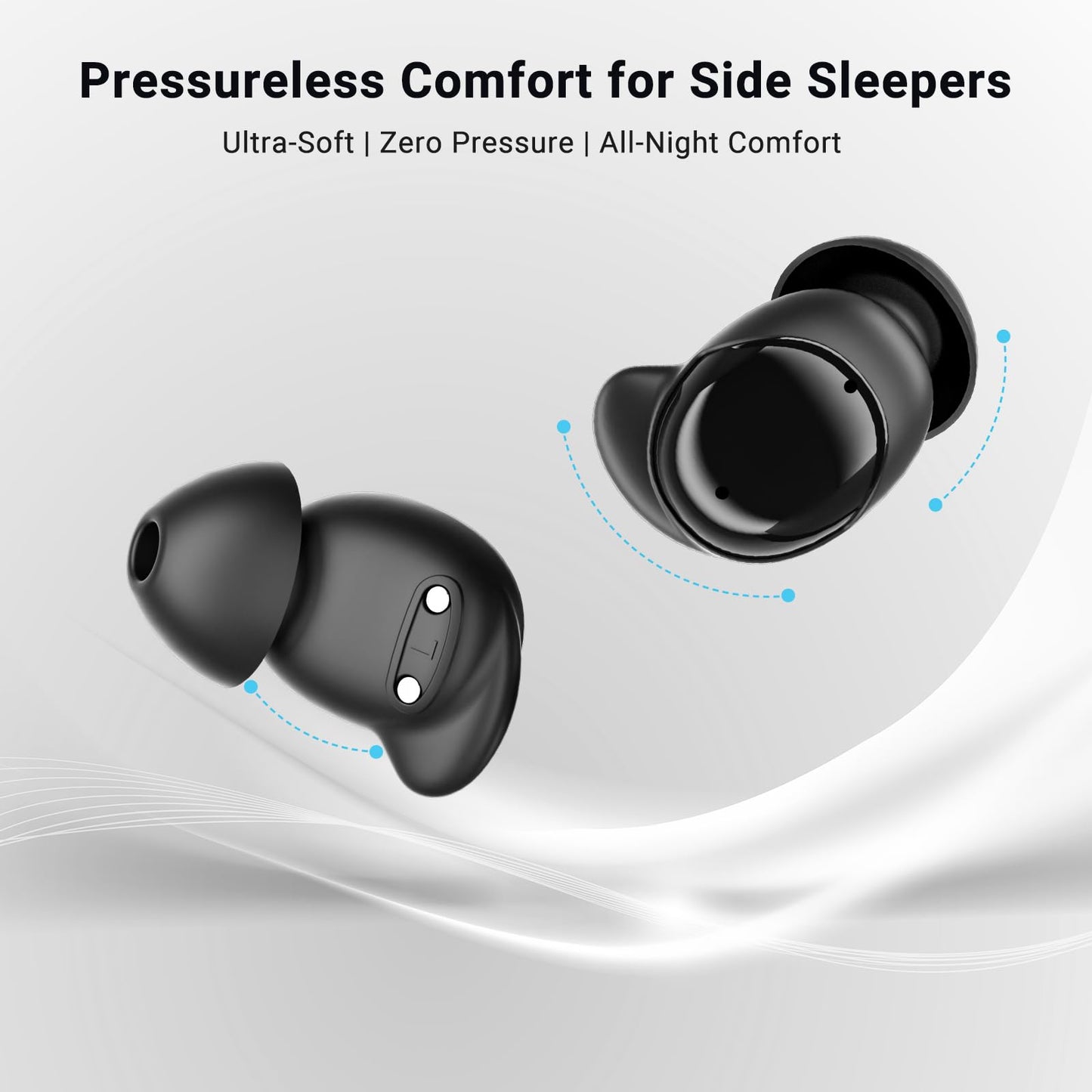 Ertuly T33 Sleep Earbuds, Bluetooth 6.0 Noise Cancelling Sleep Headphones for Side Sleepers, ANC Up to 98%, Sleep Mode, 48H Playtime, Small Earbuds