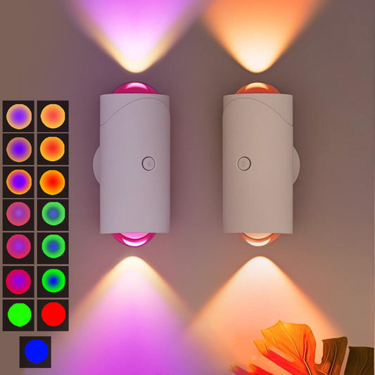 LED Wireless Wall Sconce with Color Changing, Motion Sensor Light Indoor, 1500mAh Rechargeable Battery Operated Wall Sconces for Bedroom Bedside