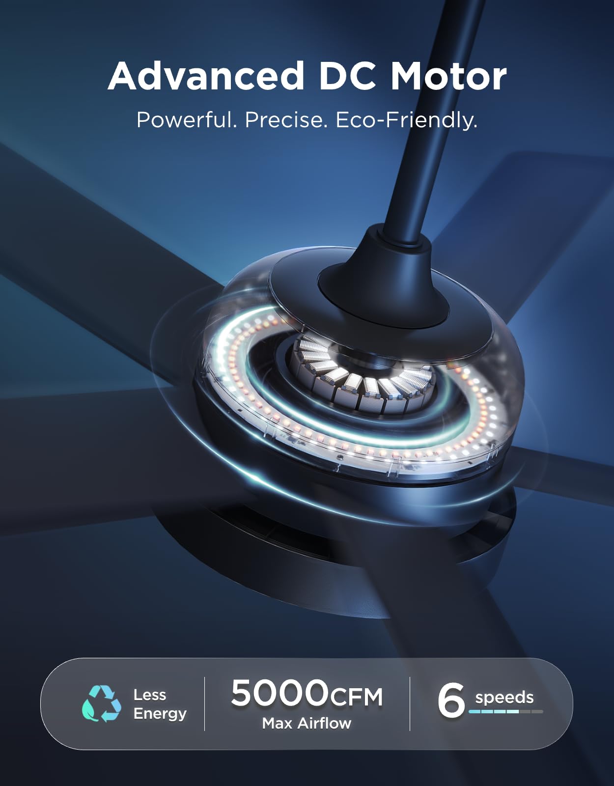 Govee Ceiling Fans with Lights and Remote, RGBIC Smart 52'' flush mount