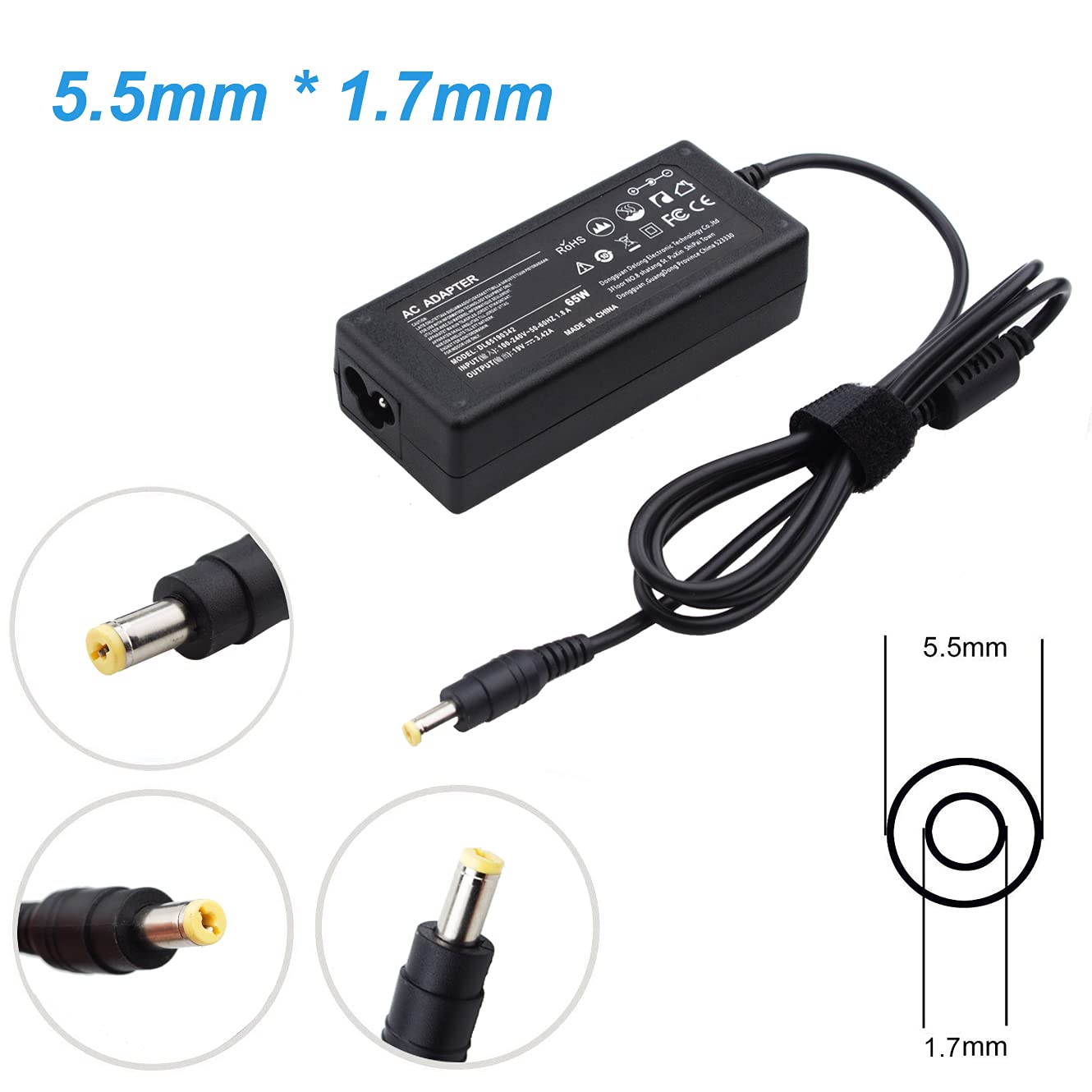 19V Monitor Power Cord for Acer LCD SB220Q R240HY H236HL G226HQL S231HL G236HL G246HL G276HL G247HL G257HU R221Q S230HL S202HL S240HL S271HL S220HQL…