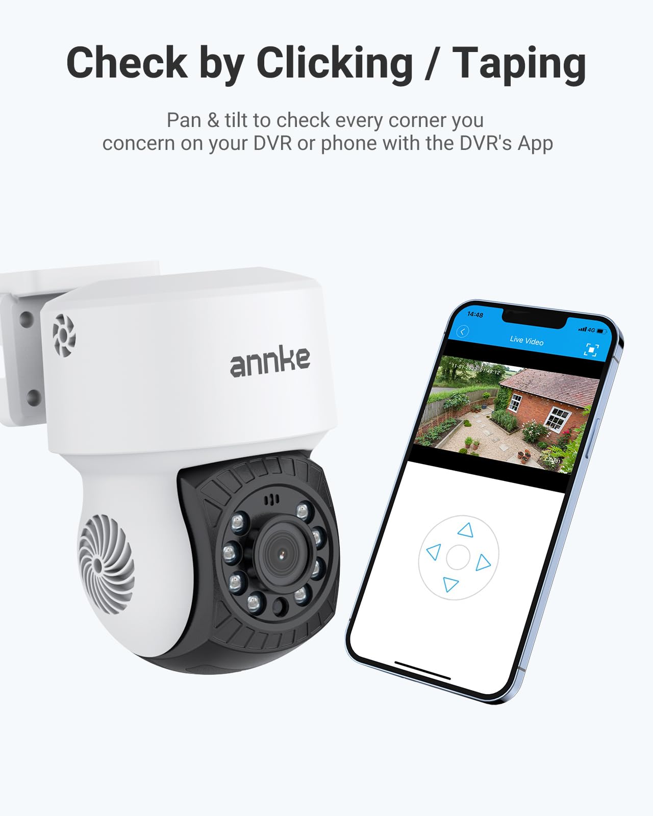 ANNKE 2Pack 1080P 2MP AHD CCTV Home Surveillance Dome Wired PT Camera with 350° pan and 90° tilt, 100ft IR Night Vision, IP65 Weatherproof Security
