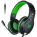 H-10 Gaming Headset for PS4, Xbox One, PC, PS5, Nintendo Switch, Stereo Wired Noise Cancelling Over Ear Headphones with Mic for Kids Adults, Bass