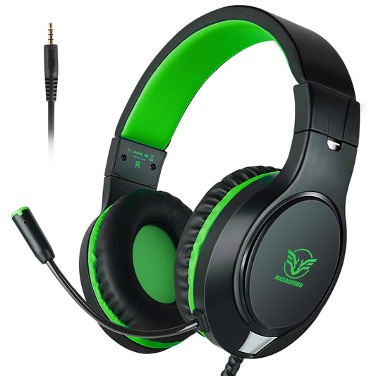 H-10 Gaming Headset for PS4, Xbox One, PC, PS5, Nintendo Switch, Stereo Wired Noise Cancelling Over Ear Headphones with Mic for Kids Adults, Bass