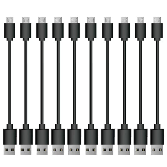 AGIPAXX Short Micro USB Cable,10 Pack 0.5FT USB 2.0 Cables Black