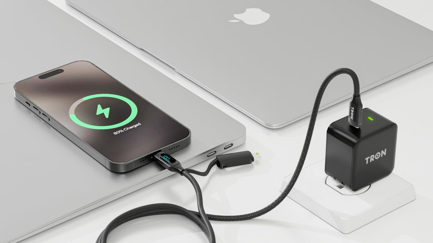 Tron 25W Power Adapter, Black, High-Powered USB Type-C Charging Adapter, Perfect for Home, Office or On-The-Go Use (Black),TR36