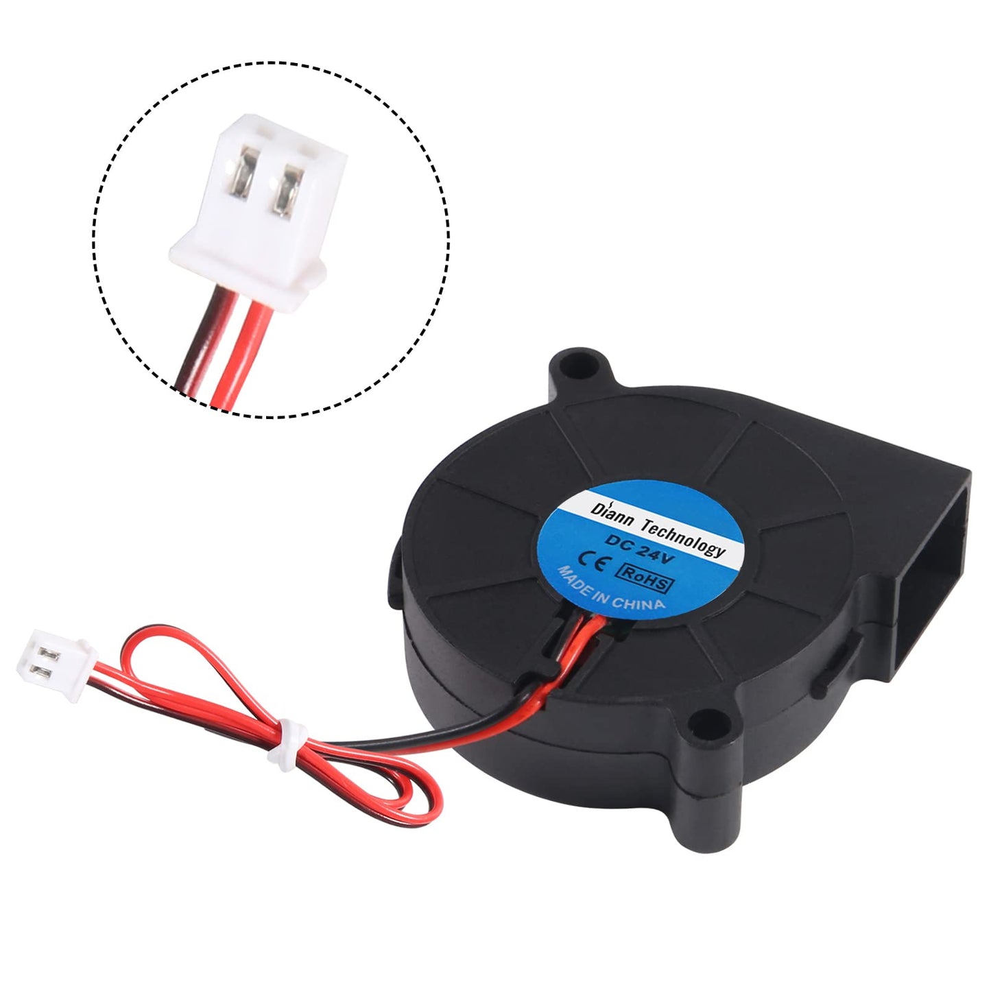 Diann 2pcs 5015 3D Printer DC 24V Brushless Blower Cooling Fan Turbine Turbo 50x15mm for RepRap i3 CR-10 and Other Small Appliances Repair Replacement