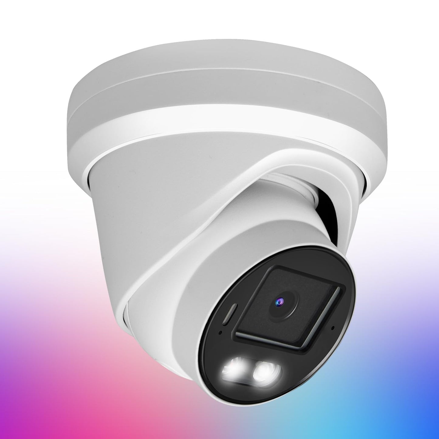 Tennoz 8MP 4K PoE IP Security Camera, H.265 Dome IP Camera with Smart Dual Light Colorvu, 5X Optical Zoom, Two Way Talk, SD Card Slot, 98ft Night